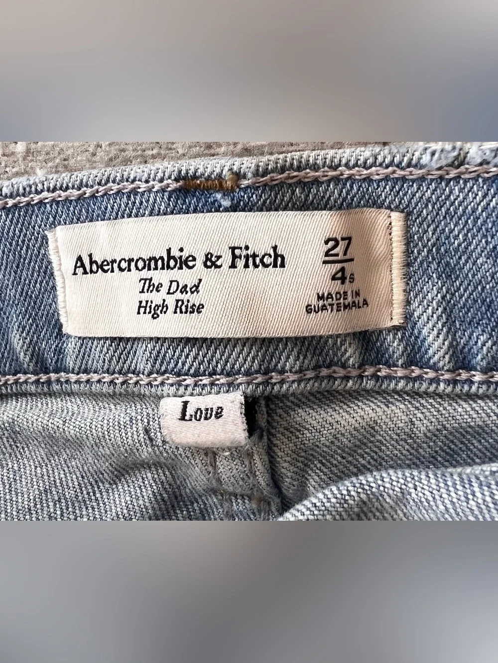 Abercrombie & Fitch The Dad High Rise Curve Love Denim Shorts Size 27 / 4s - Picture 9 of 12